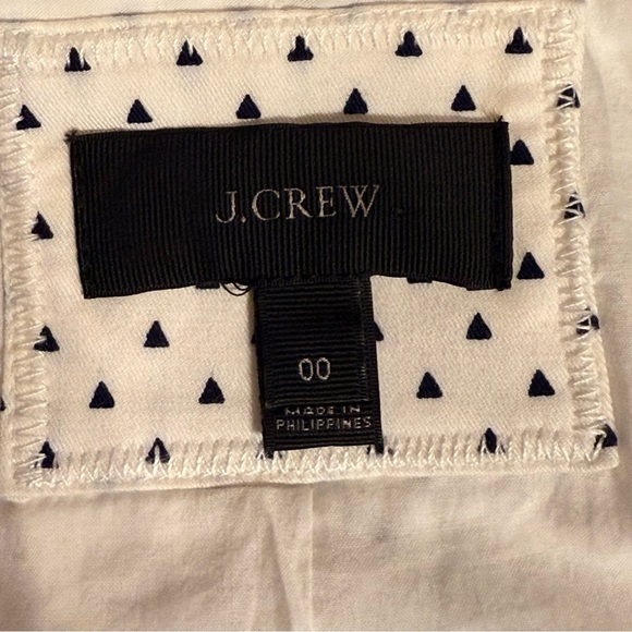 J. Crew White Polka Dot Tailored Size 00 Hip-Length Blazer Women’s - Picture 7 of 16